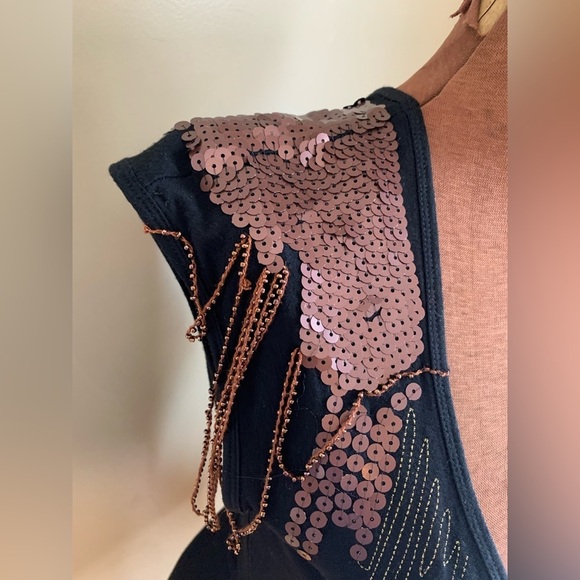 Alythea little black dress, sequins and fringe dress - Picture 3 of 10